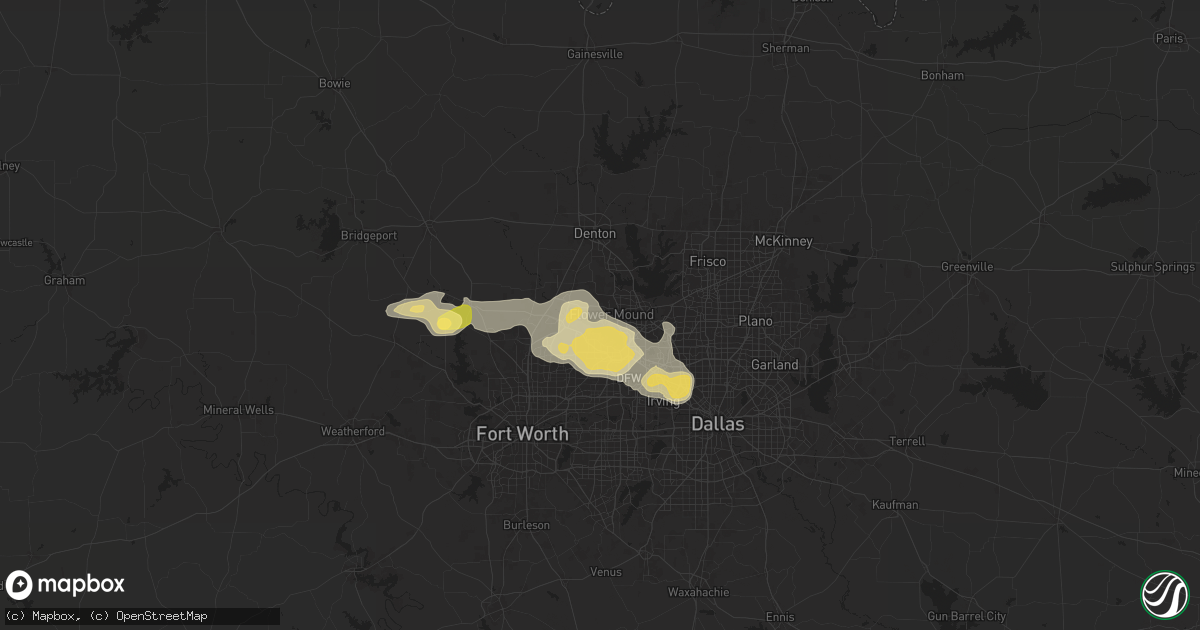 Hail map in Flower Mound, TX on June 1, 2024