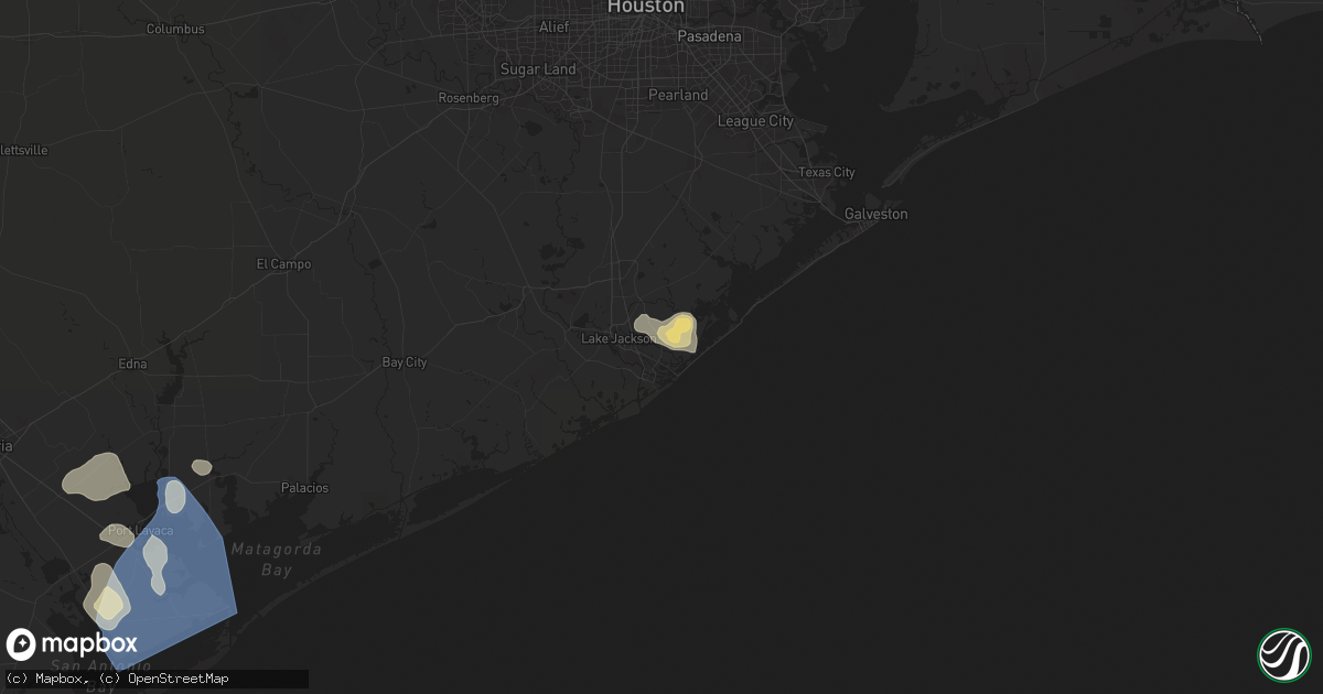 Hail map in Freeport, TX on June 1, 2024