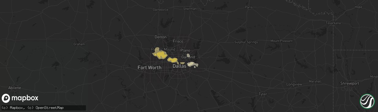 Hail map in Garland, TX on June 1, 2024