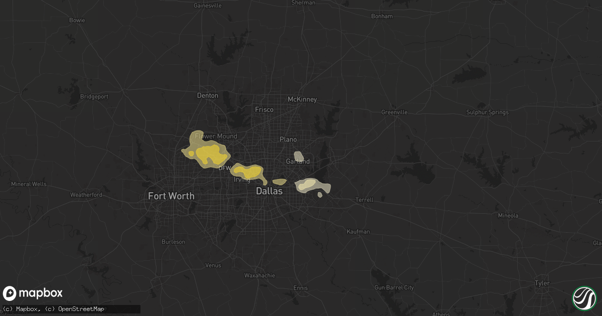 Hail map in Garland, TX on June 1, 2024