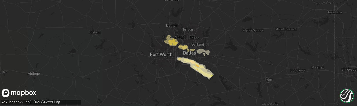 Hail map in Grand Prairie, TX on June 1, 2024