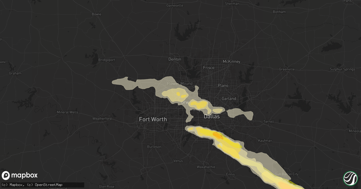 Hail map in Grapevine, TX on June 1, 2024