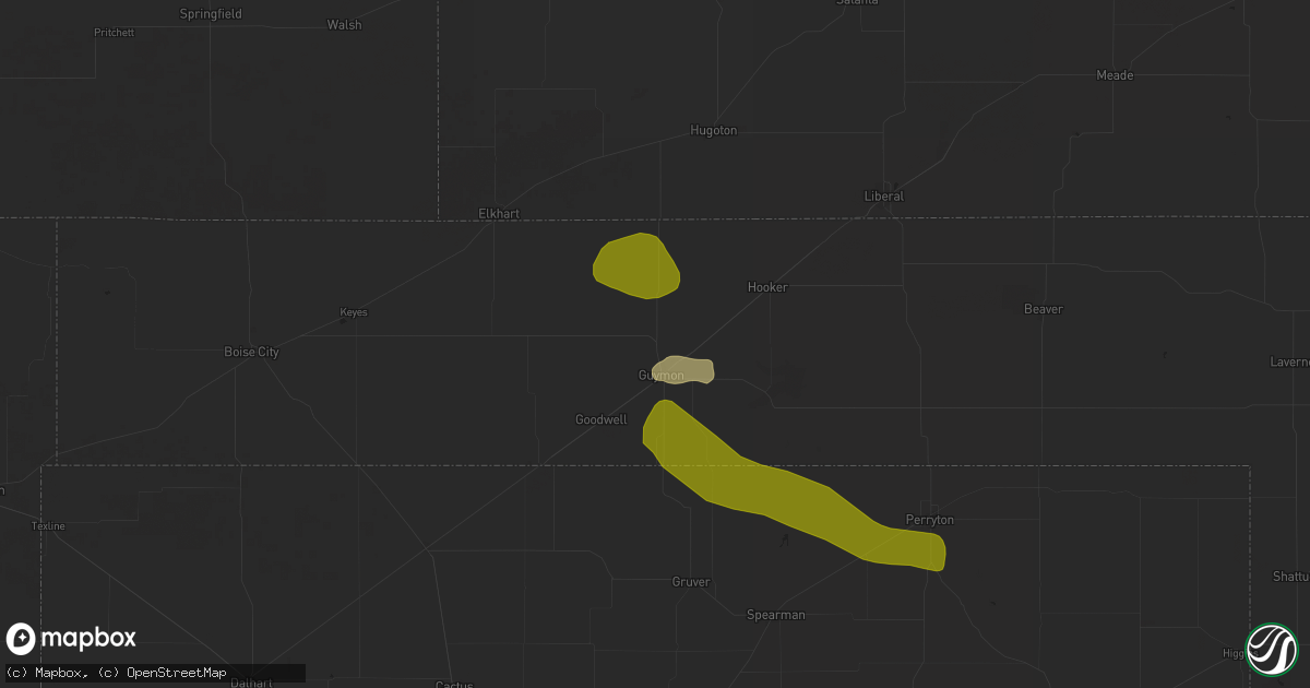 Hail map in Guymon, OK on June 1, 2024