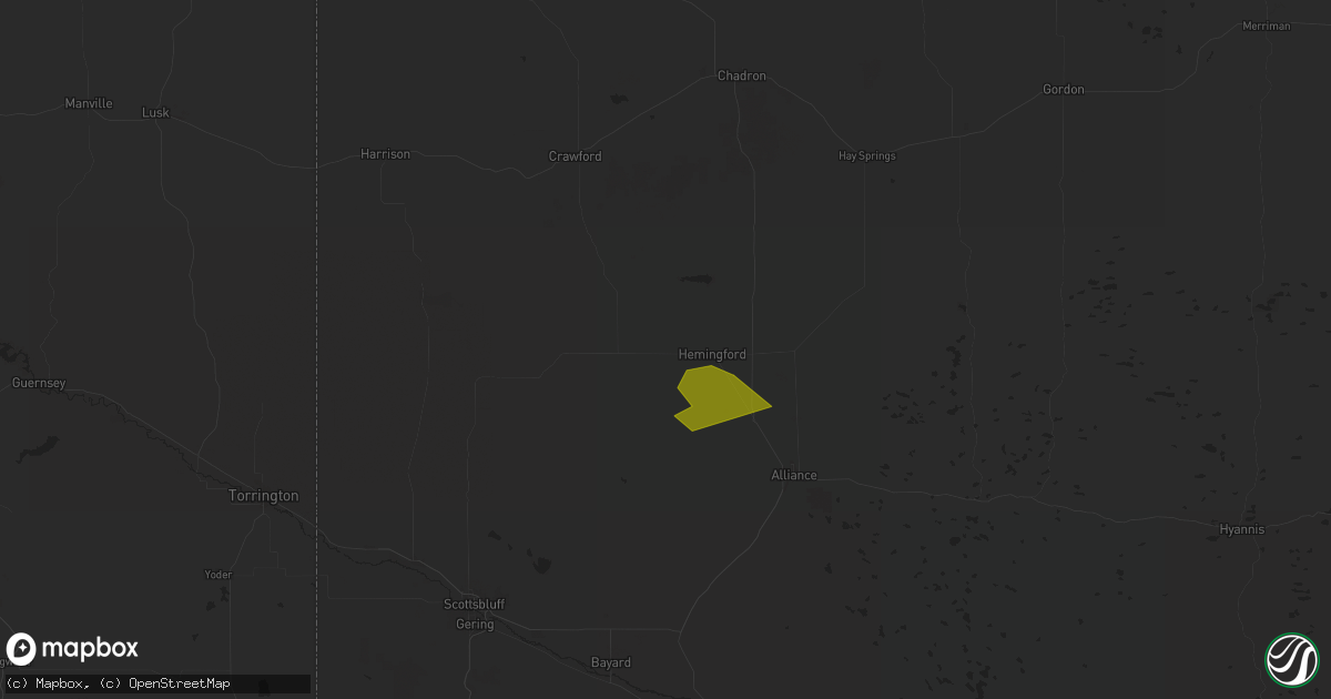 Hail map in Hemingford, NE on June 1, 2024