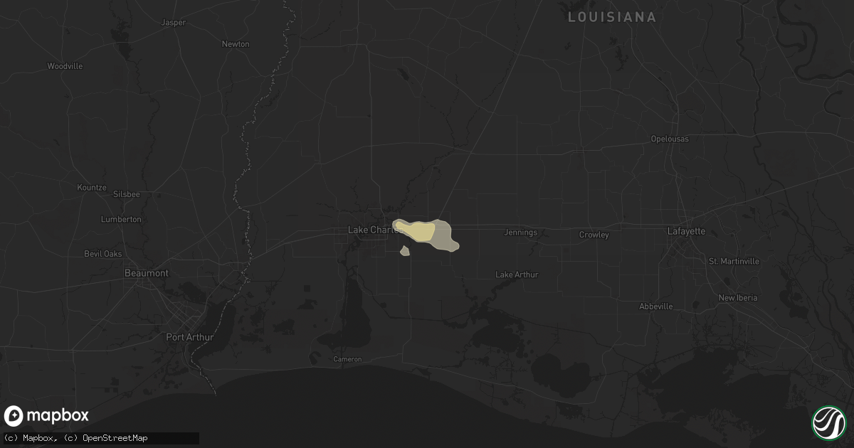 Hail map in Iowa, LA on June 1, 2024