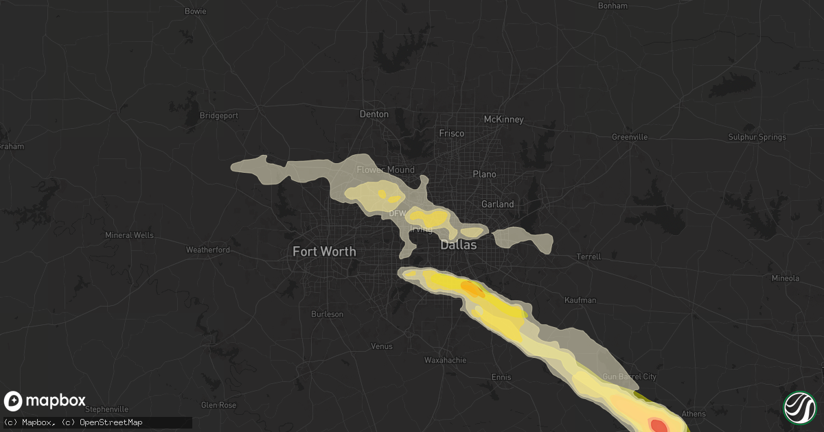 Hail map in Irving, TX on June 1, 2024