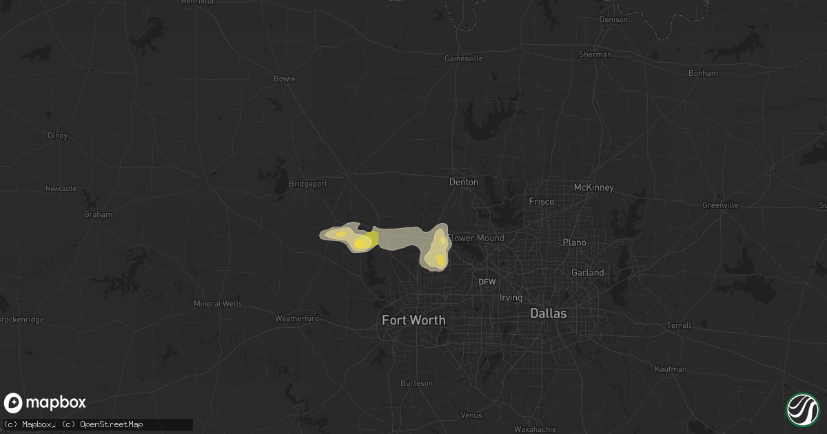 Hail map in Justin, TX on June 1, 2024