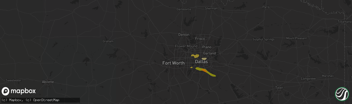 Hail map in Keller, TX on June 1, 2024