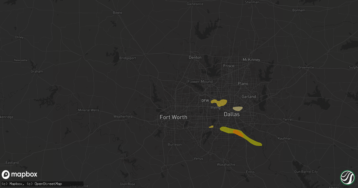 Hail map in Keller, TX on June 1, 2024