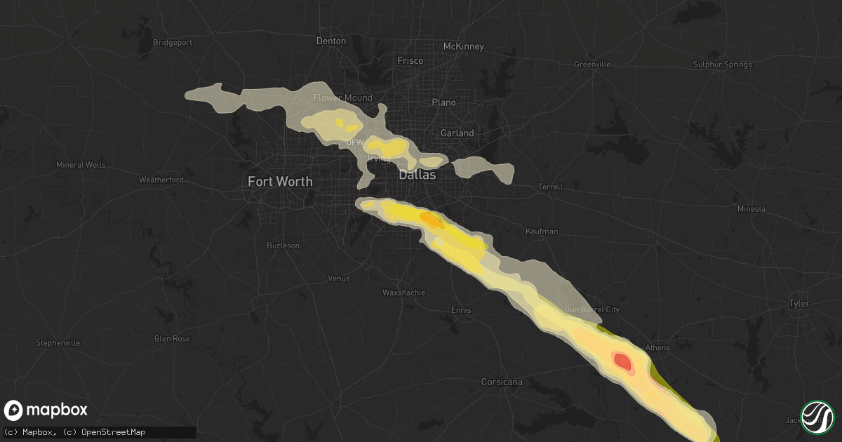 Hail map in Lancaster, TX on June 1, 2024
