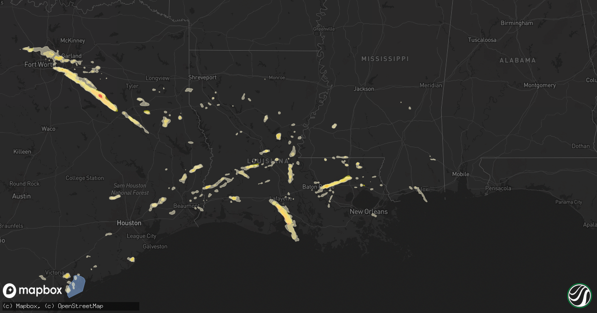 Hail map in Louisiana on June 1, 2024