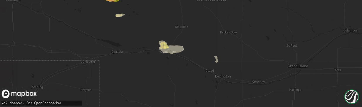 Hail map in Maxwell, NE on June 1, 2024