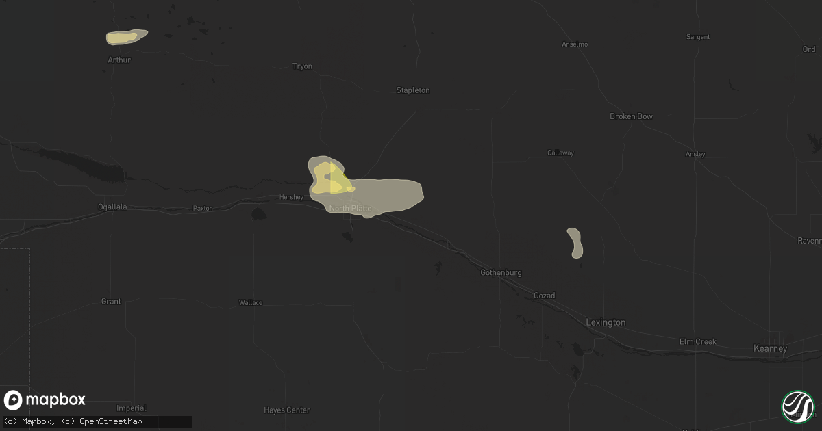 Hail map in Maxwell, NE on June 1, 2024