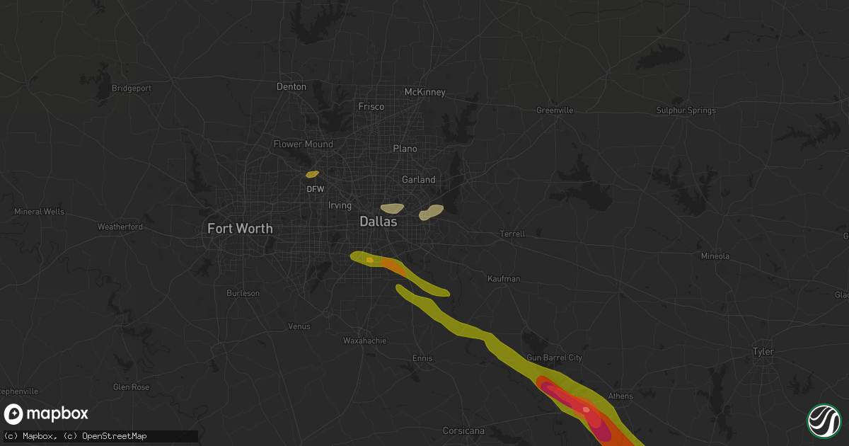 Hail map in Mesquite, TX on June 1, 2024