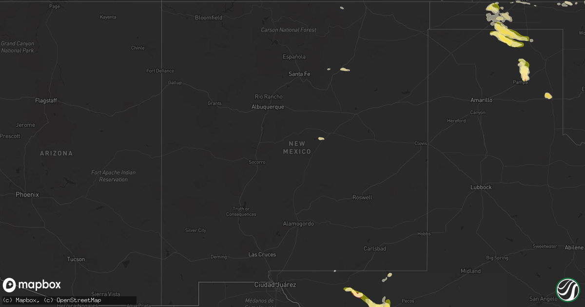 Hail map in New Mexico on June 1, 2024