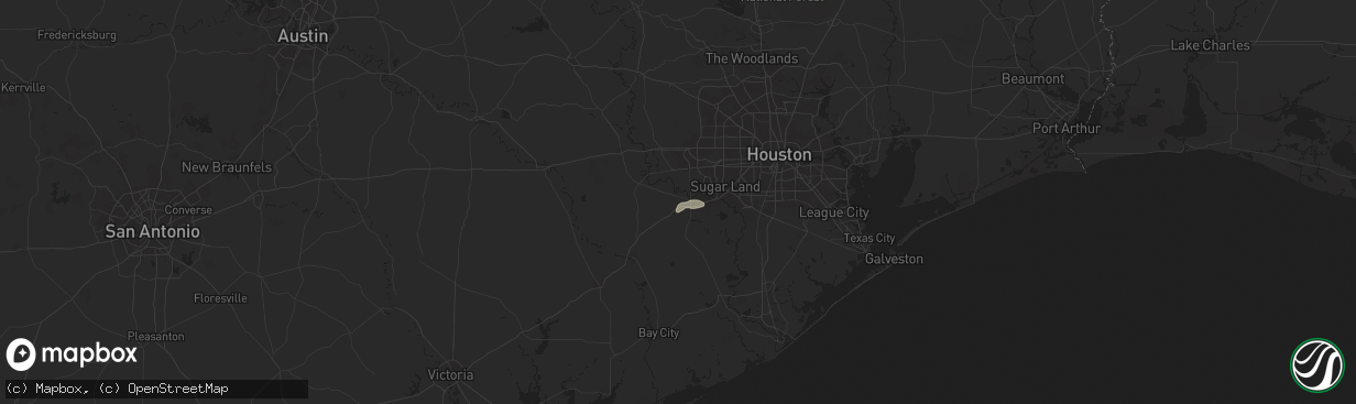 Hail map in Rosenberg, TX on June 1, 2024