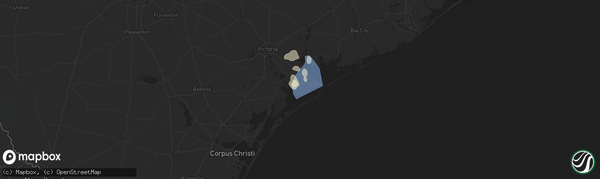 Hail map in Seadrift, TX on June 1, 2024
