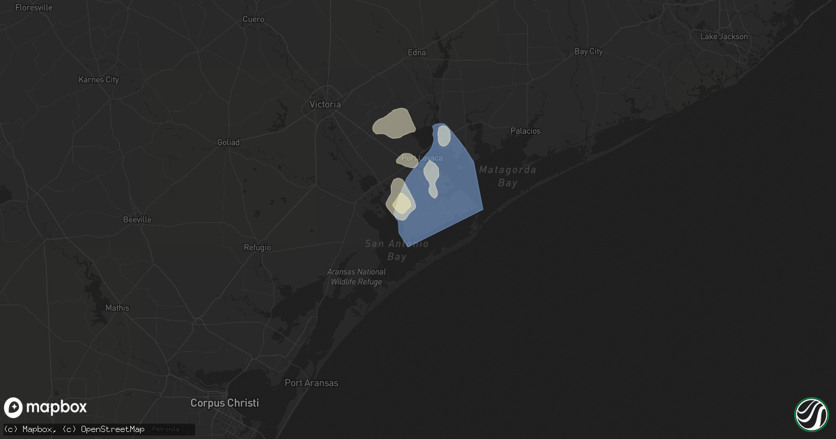 Hail map in Seadrift, TX on June 1, 2024