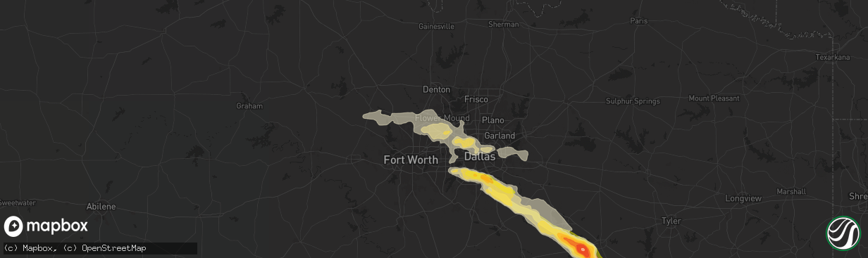 Hail map in Southlake, TX on June 1, 2024