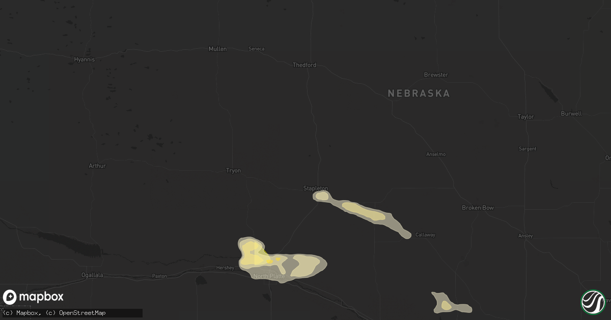 Hail map in Stapleton, NE on June 1, 2024