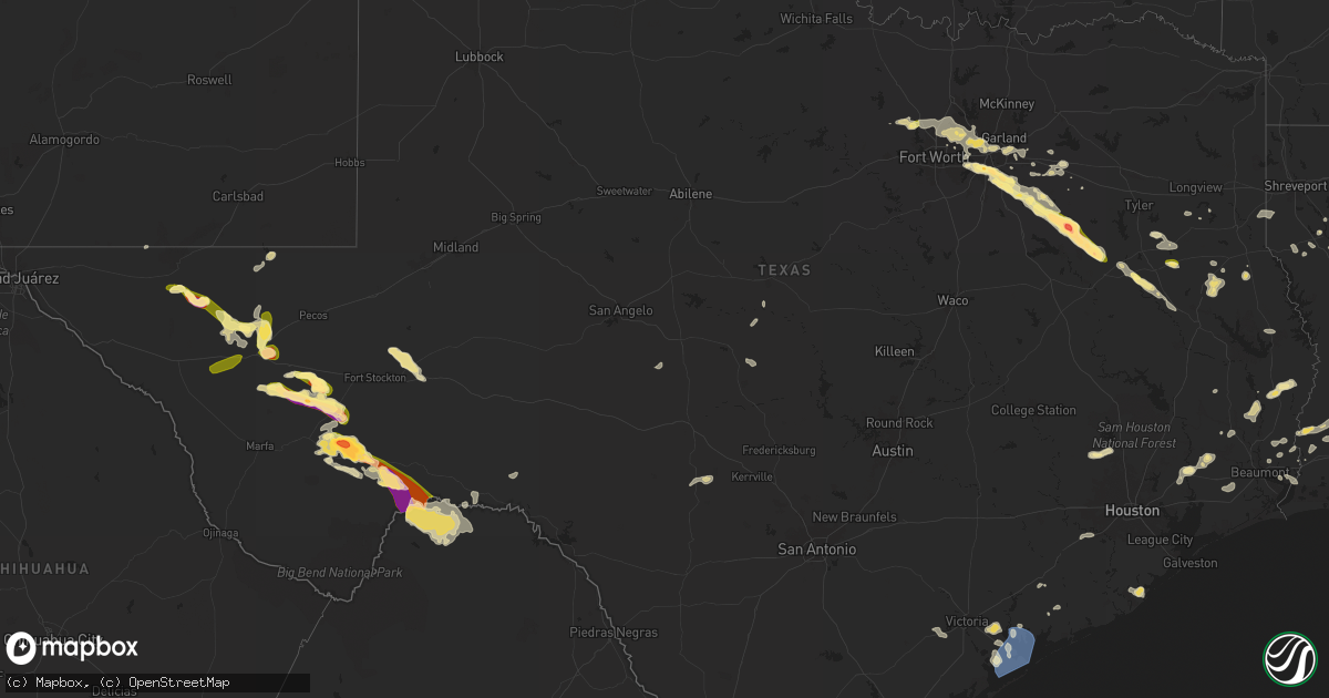 Hail map in Texas on June 1, 2024