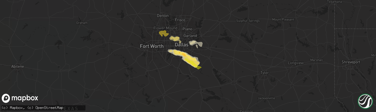 Hail map in Wilmer, TX on June 1, 2024