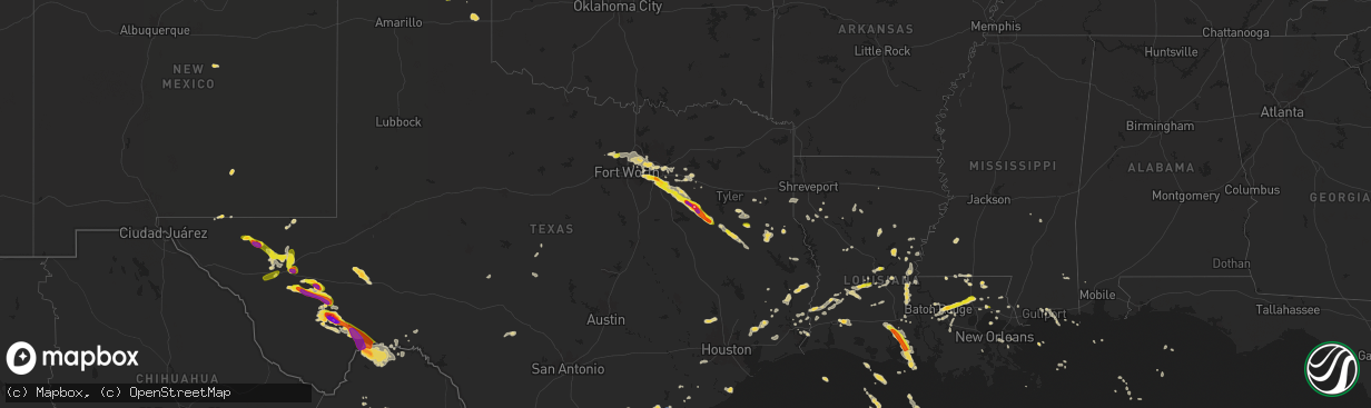 Hail map on June 1, 2024