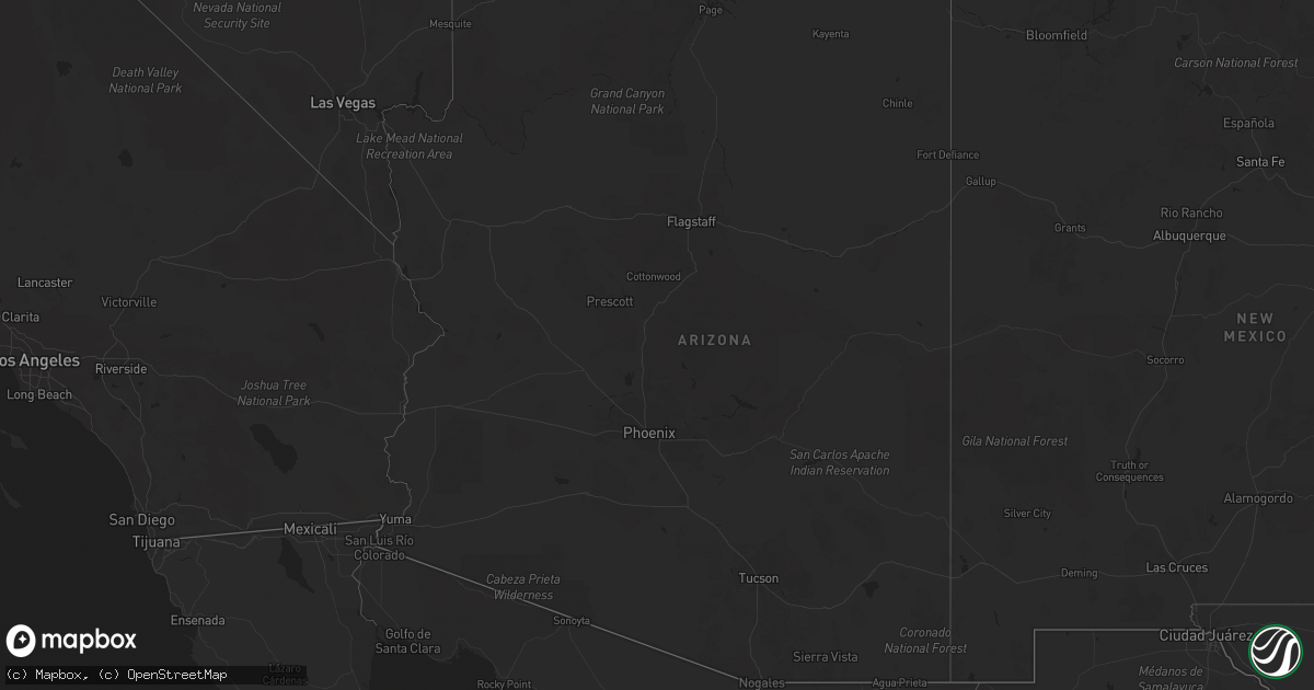 Hail map in Arizona on June 1, 2025