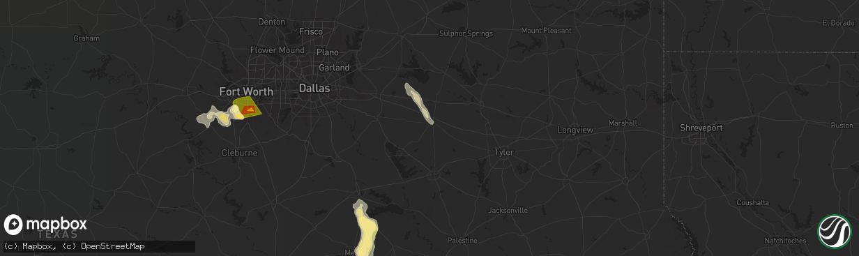 Hail map in Canton, TX on June 1, 2025