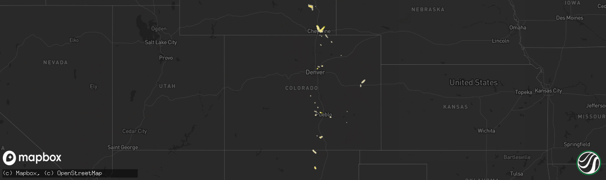 Hail map in Colorado on June 1, 2025