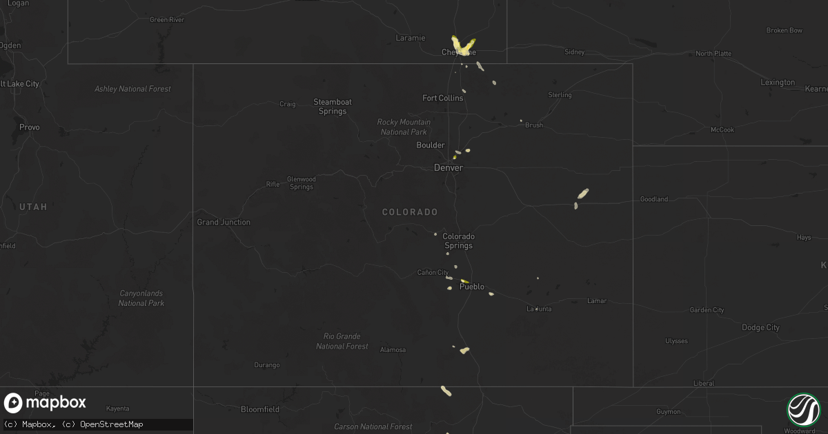 Hail map in Colorado on June 1, 2025