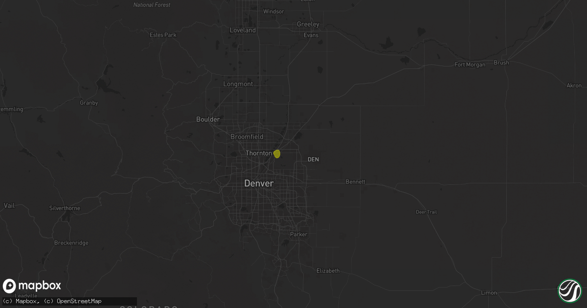 Hail map in Commerce City, CO on June 1, 2025