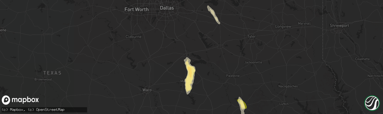 Hail map in Corsicana, TX on June 1, 2025