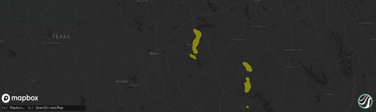 Hail map in Groesbeck, TX on June 1, 2025