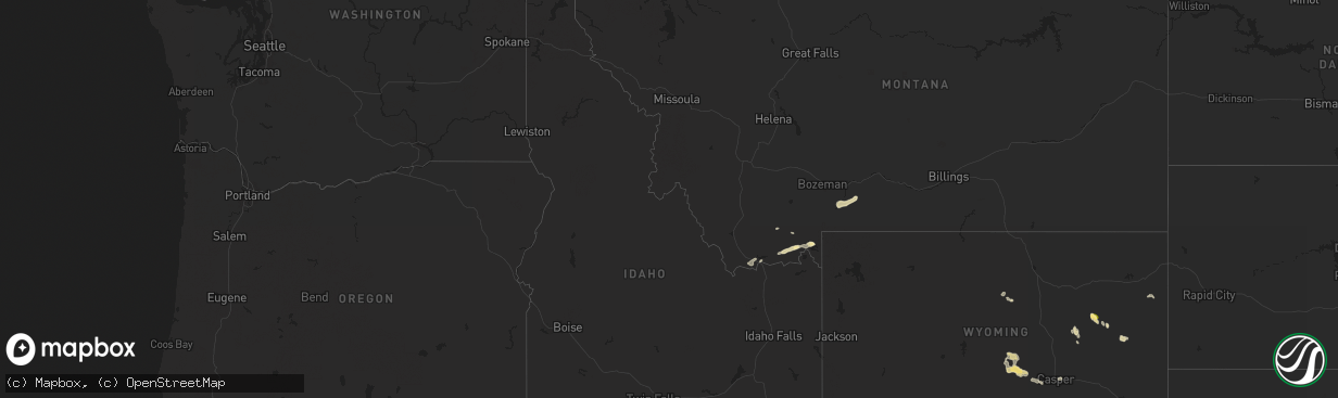 Hail map in Idaho on June 1, 2025