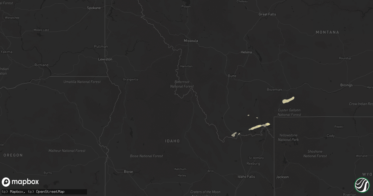 Hail map in Idaho on June 1, 2025