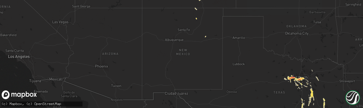 Hail map in New Mexico on June 1, 2025