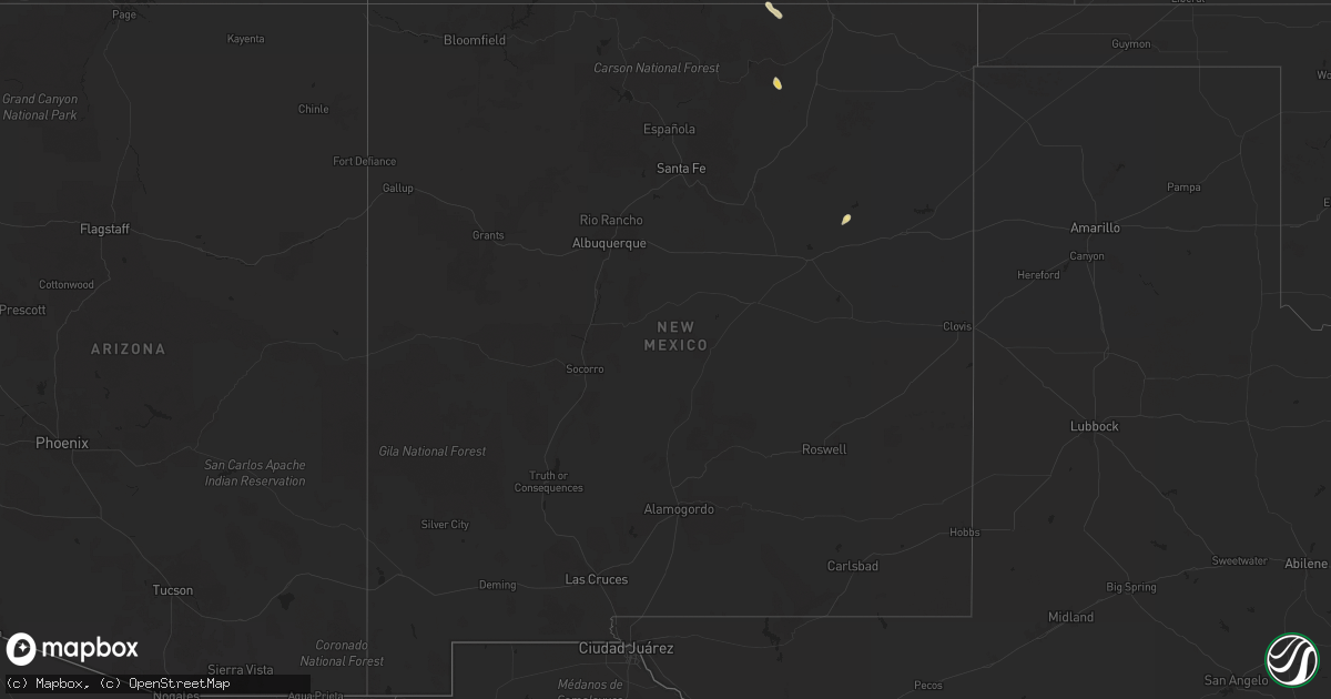 Hail map in New Mexico on June 1, 2025