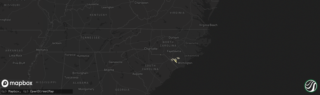 Hail map in North Carolina on June 1, 2025
