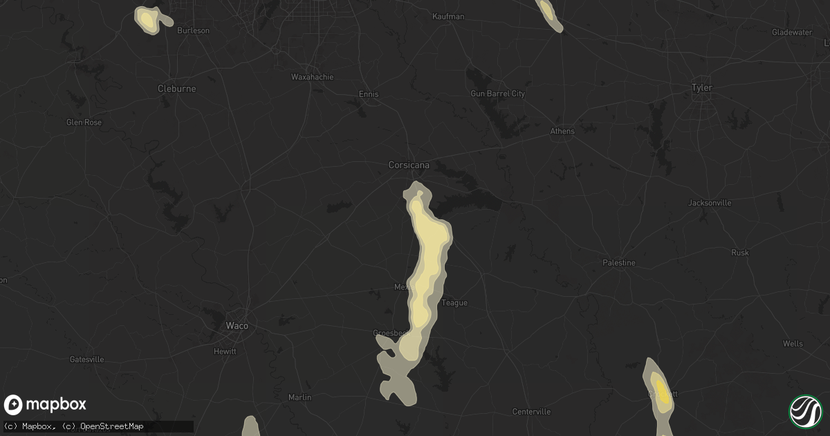 Hail map in Richland, TX on June 1, 2025
