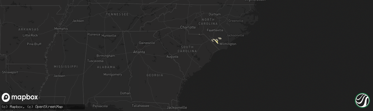 Hail map in South Carolina on June 1, 2025