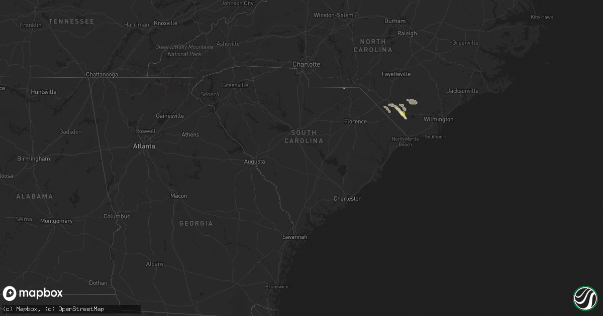 Hail map in South Carolina on June 1, 2025