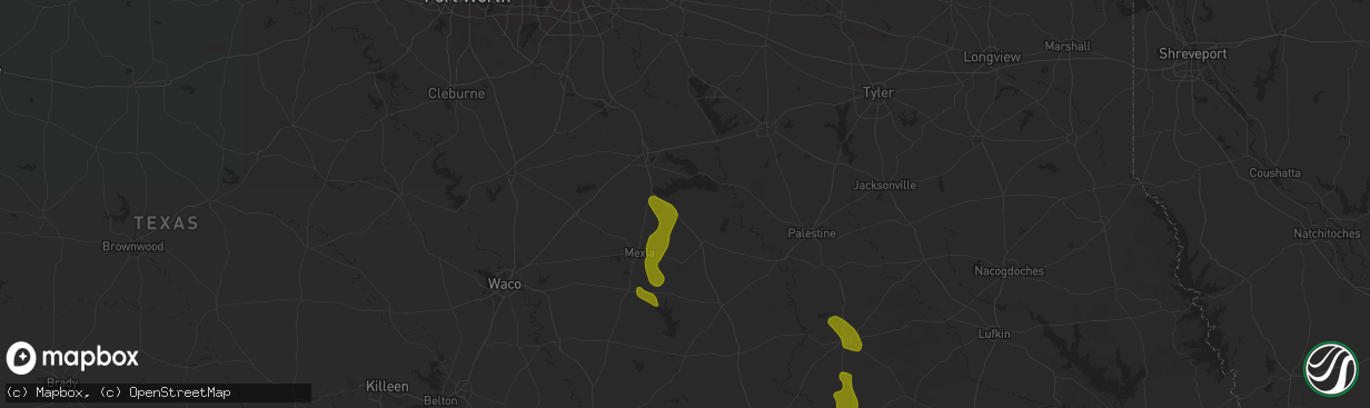 Hail map in Streetman, TX on June 1, 2025