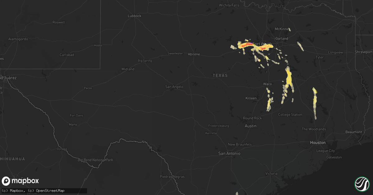 Hail map in Texas on June 1, 2025