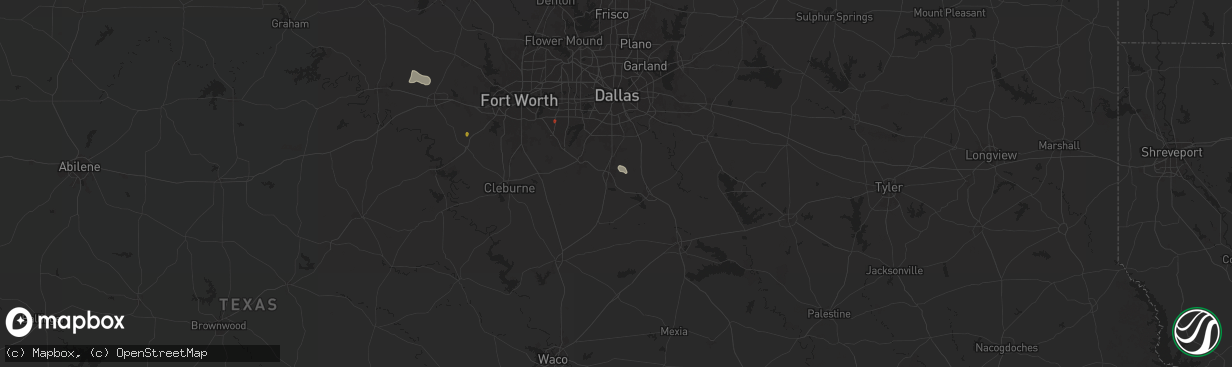 Hail map in Waxahachie, TX on June 1, 2025