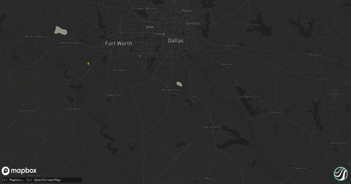 Hail map in Waxahachie, TX on June 1, 2025