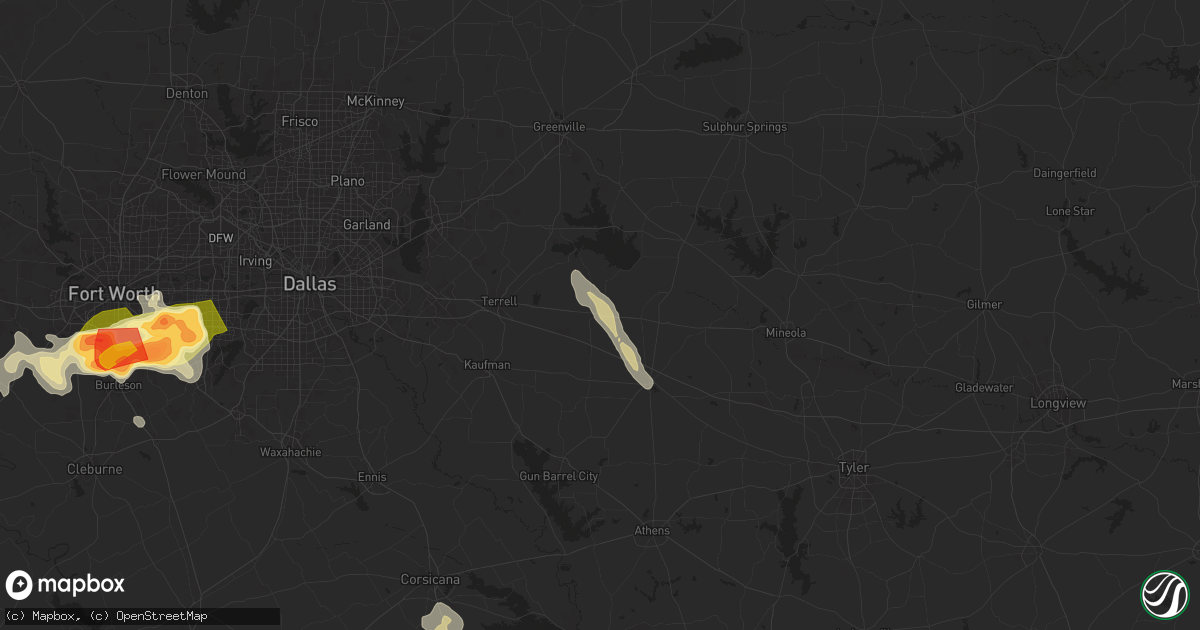 Hail map in Wills Point, TX on June 1, 2025