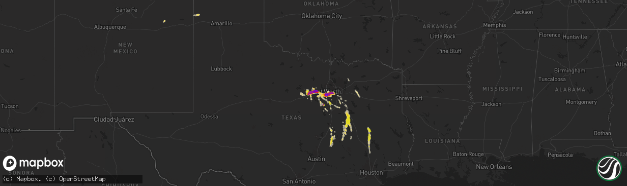 Hail map on June 1, 2025