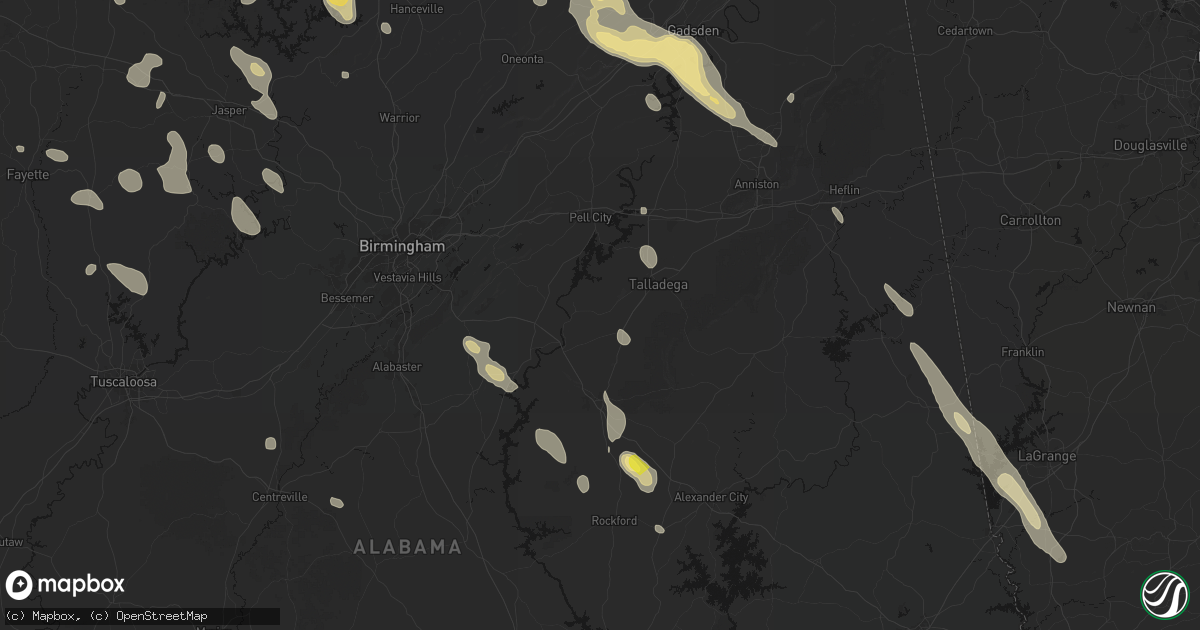 Hail map in Alpine, AL on June 1, 2026