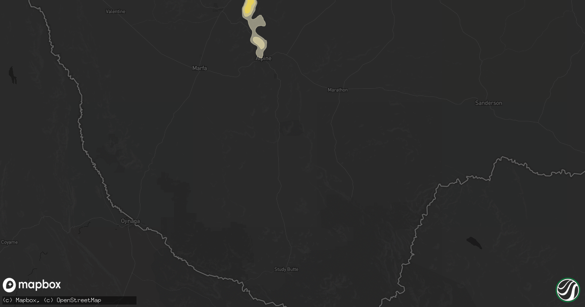 Hail map in Alpine, TX on June 1, 2026